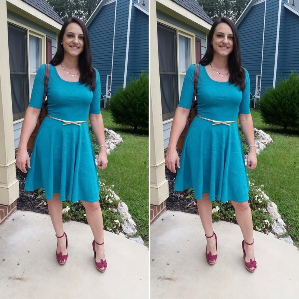 Lularoe Nicole teal M dress